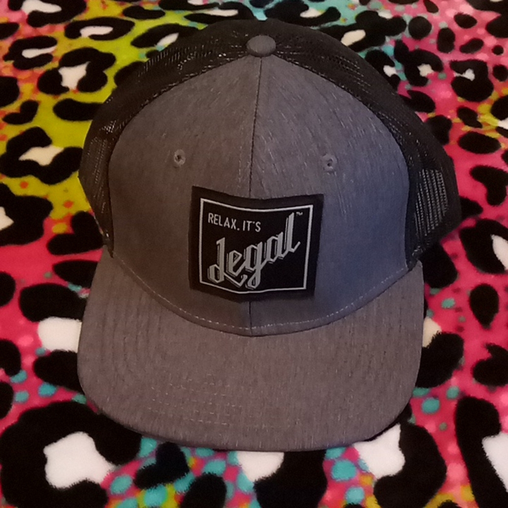 Gray snapback hat